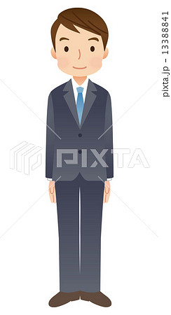 スーツを着た男性 就活 新卒のイラスト素材