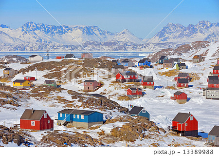 Colorful houses in Greenland 13389988