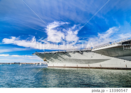 USS midway aircraft carrier in beautiful sky 13390547