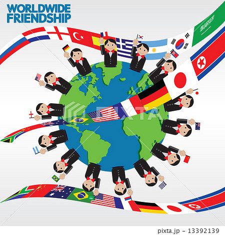 Worldwide Friendship Conceptual Illustration のイラスト素材