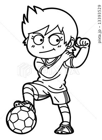 サッカー女子のイラスト素材