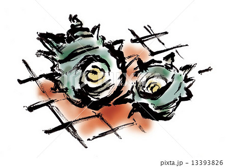 さざえ サザエ 壺焼き 網焼き 貝 海の幸 和食 焼く 手描きのイラスト素材