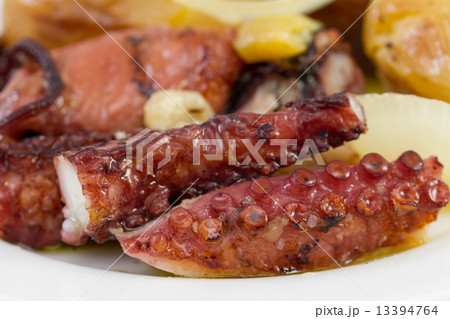 grilled octopus with potato in oil grilled octopus with potato in oil 13394764