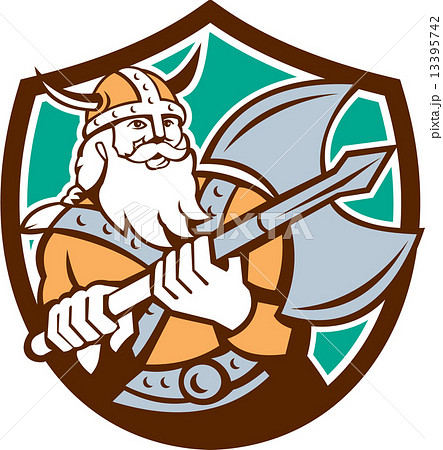 Viking Raider Barbarian Warrior Axe Shield Retro Viking Raider Barbarian Warrior Axe Shield Retro 13395742