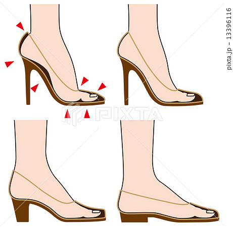 ハイヒールの靴の形と足のイラスト素材 [13396116] - PIXTA