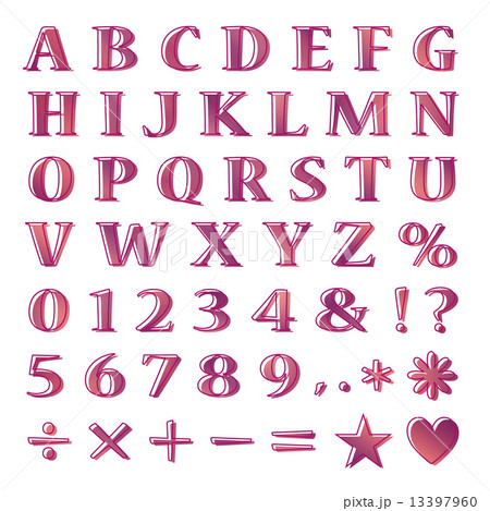 アルファベット　ワインレッド 13397960