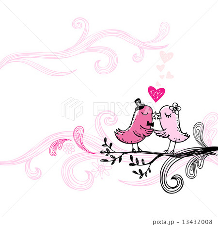 Romantic kissing birds. Romantic kissing birds. 13432008