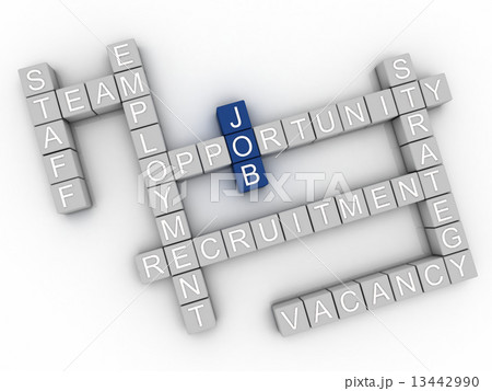 3d image Job issues concept word cloud background 13442990