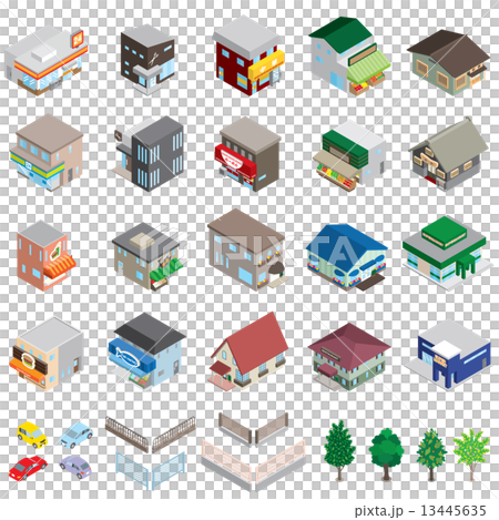 Various buildings / three-dimensional map 13445635