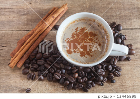 coffee cup and coffee beans 13446899