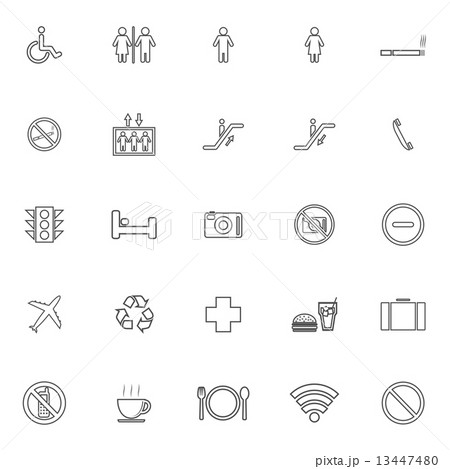 Public line icons on white background Public line icons on white background 13447480
