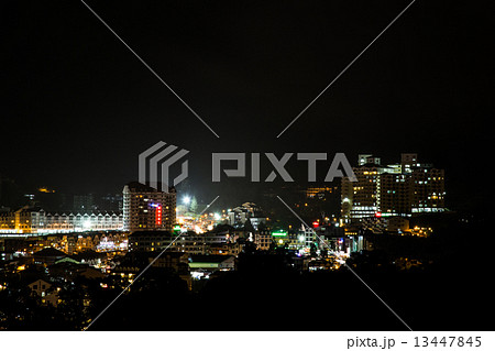 View of Brinchang town, Cameron Highlands at night. Bustling with tourism activities. View of Brinchang town, Cameron Highlands at night. Bustling with tourism activities. 13447845