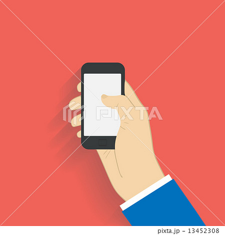 Business man holds holding black smartphone Business man holds holding black smartphone 13452308