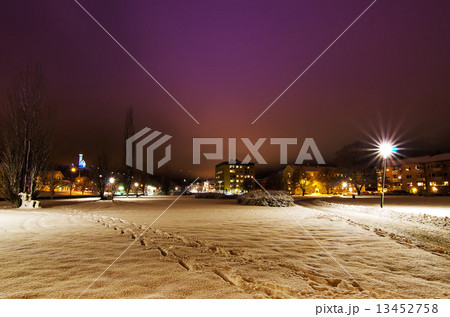 View of small swedish town 13452758