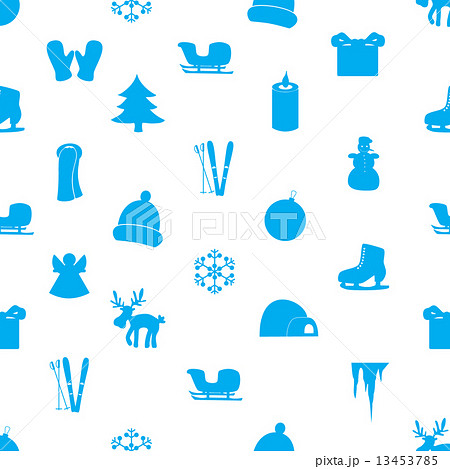 winter icons seamless pattern eps10 13453785