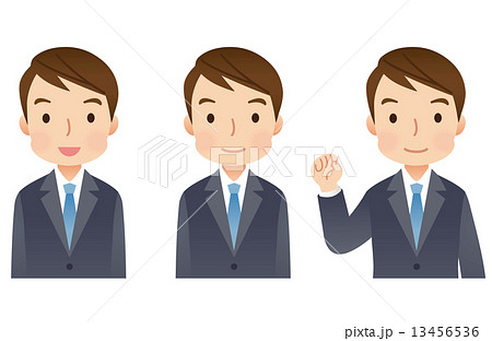 スーツを着た男性　ビジネスマン　表情セット 13456536