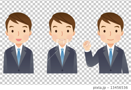 スーツを着た男性　ビジネスマン　表情セット 13456536