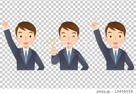 スーツを着た男性　ビジネスマン　表情セット 13456539