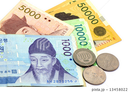 Current Use of South Korean Won Currency in Different value. Current Use of South Korean Won Currency in Different value. 13458022