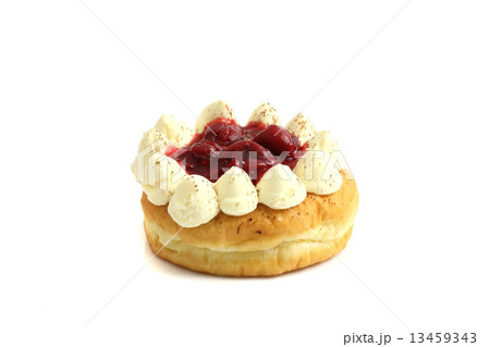 Donut with cherry jam isolated on white background 13459343