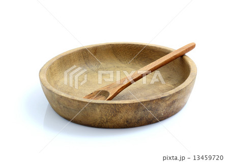 wood bowl and spoon isolated in white background wood bowl and spoon isolated in white background 13459720