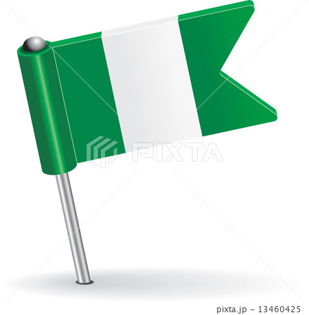 Nigerian pin icon flag. Vector illustration 13460425