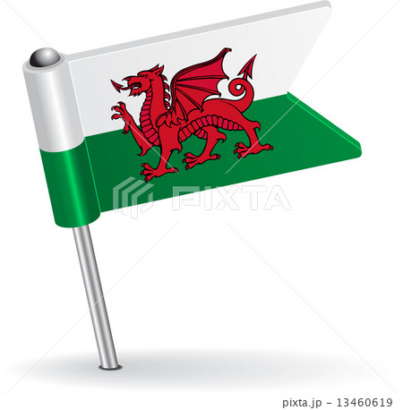 Welsh pin icon flag. Vector illustration 13460619