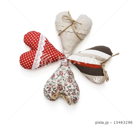 Group of valentine hearts on a white background 13463296