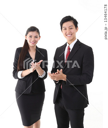 Man woman smile clapping cheering 13464178