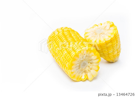 Boiled corn isolated on white 13464726