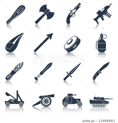 Weapon icons black set 13466661