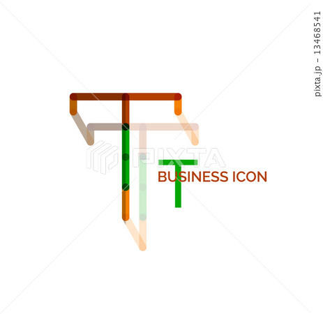 Minimal T font or letter logo design 13468541