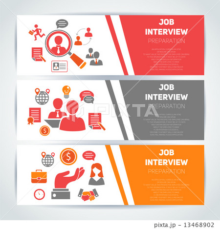 Job interview flat banner set 13468902