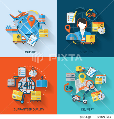 Logistic icons set flat Logistic icons set flat 13469183