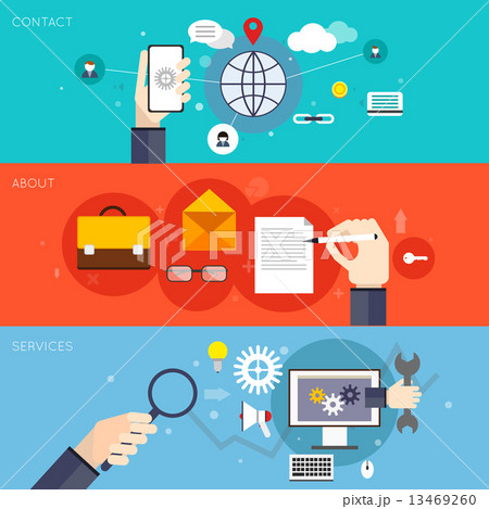 Hand holding objects banner 13469260