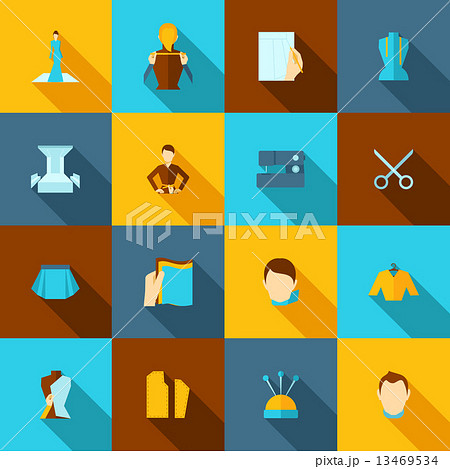 Clothes designer icons flat 13469534