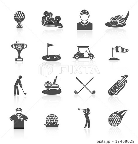 Golf icons set black Golf icons set black 13469628