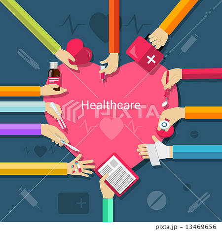 Healthcare flat concept 13469656