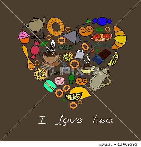 Vector card with cups and teapots. Vector card with cups and teapots. 13469999