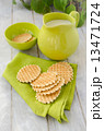 Waffles with jug of milk 13471724