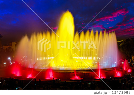 The famous Montjuic Fountain in Barcelona.Spain. The famous Montjuic Fountain in Barcelona.Spain. 13473995