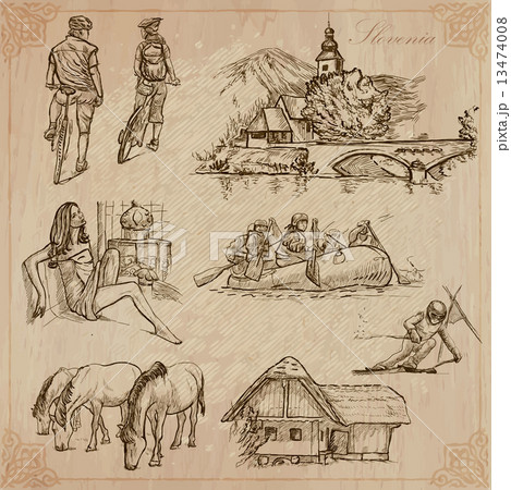 Slovenia. Hand drawn vector pack. 13474008