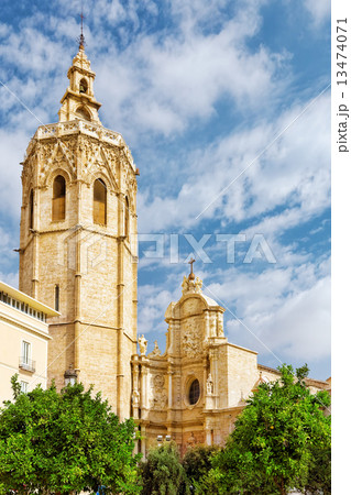 Valencia  cathedral temple in old town.Spain. 13474071