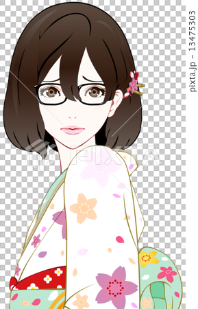 Wearing glasses women's troublesome face 13475303