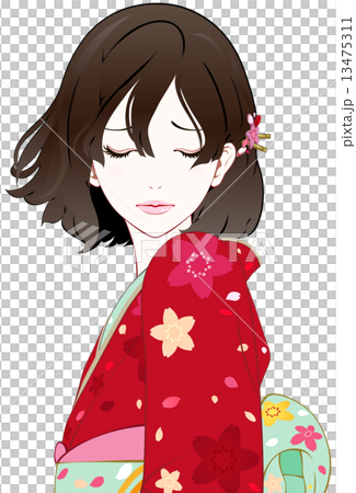 和服女性　絵 和服の女の子2人❤️🖤 #和風 #着物 #kimono #aiイラスト #ai