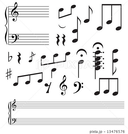 Collection icons  music note. Vector illustration. 13476576