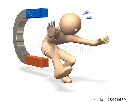 磁石に引き寄せられる人物（アブストラクト） 13476680