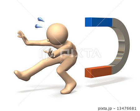 磁石に引き寄せられる人物（アブストラクト） 13476681