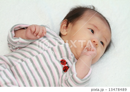 指をしゃぶる赤ちゃん(0歳児) 13478489