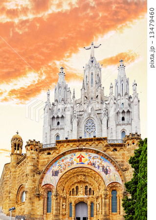 Temple on top of Mount Tibidabo, the Temple of the Sacred Heart. 13479460